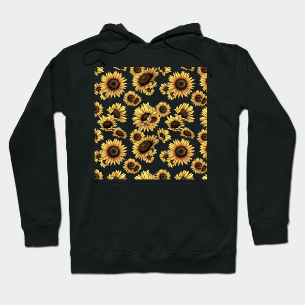 Sunflower Pattern Hoodie by CrowleyCreations